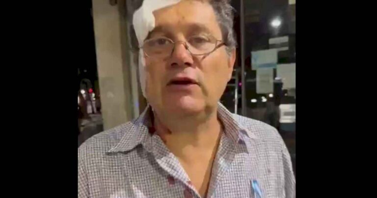 un-militante-de-javier-milei-fue-golpeado-frente-al-congreso:-estan-entongados,-vienen-y-agreden