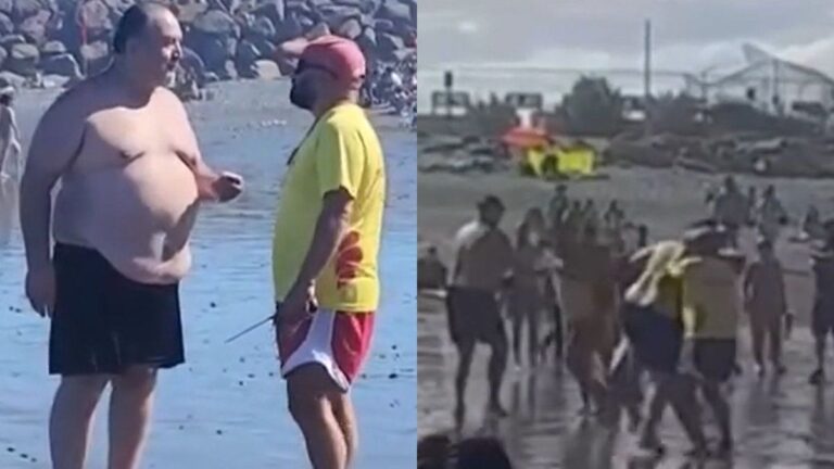 Video: violenta agresión de un turista a un guardavidas en una playa de Chubut