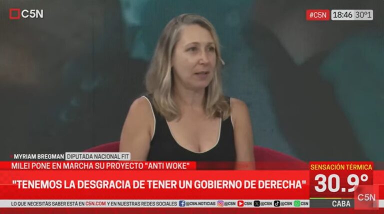 Bregman en C5N: «Milei ataca a todo el que no responde a su modelo machista, patriarcal, conservador»