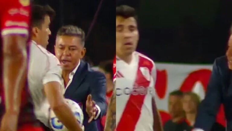 Video: el tenso cruce entre Marcelo Gallardo y Marcos Acuña en pleno River-Instituto