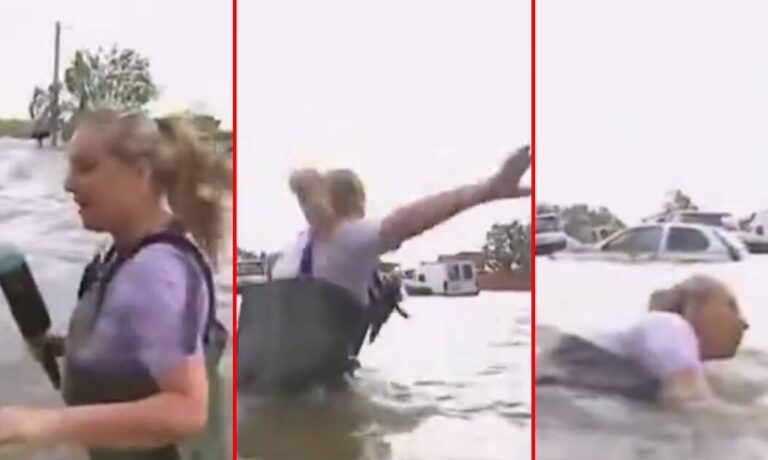 El duro golpe que se dio Paula Bernini cubriendo las inundaciones en Bahía Blanca