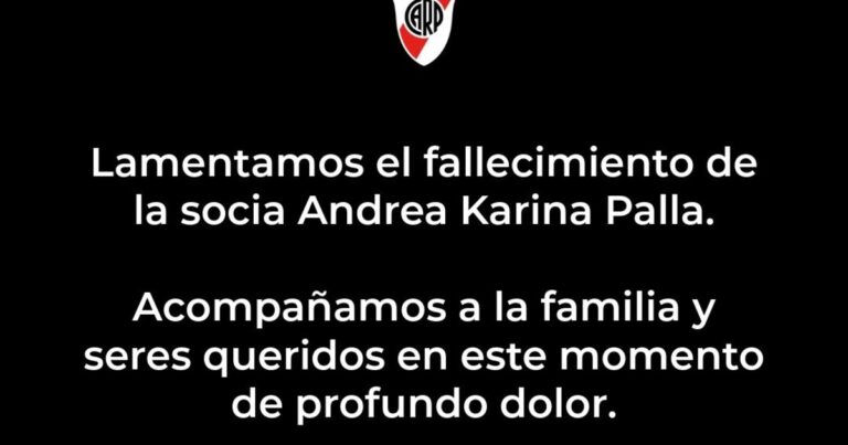 Dolor en River por el fallecimiento de una socia en el club