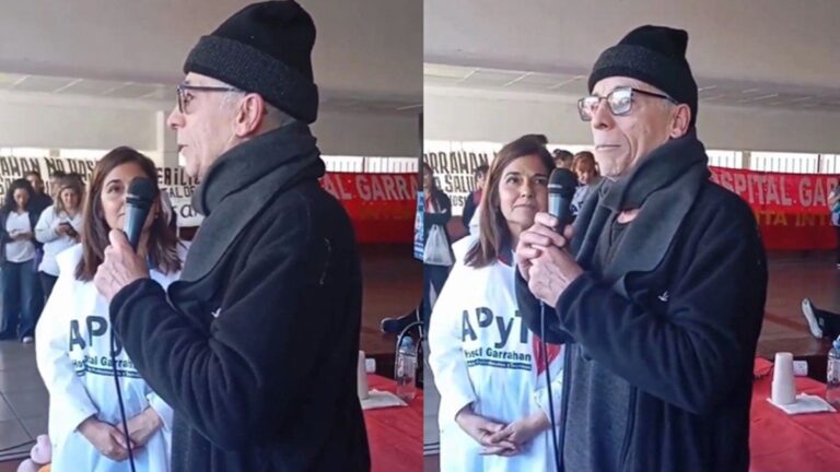 Gerardo Romano, apoyando al Hospital Garrahan: «Vine para denunciar a este gobierno de hijos de p…»